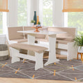 Tan Dining Table and Bench Set with Storage E15117