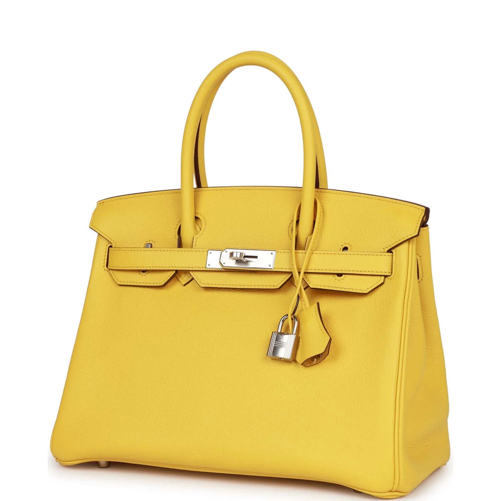 Birkin 30 Jaune de Naples Taurillon Novillo Palladium Hardware V543