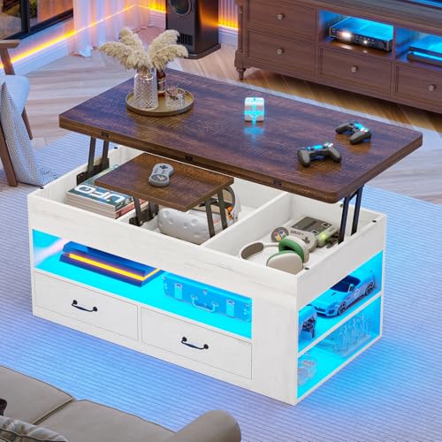 Lift Top Coffee Table with Storage and Drawers D465976