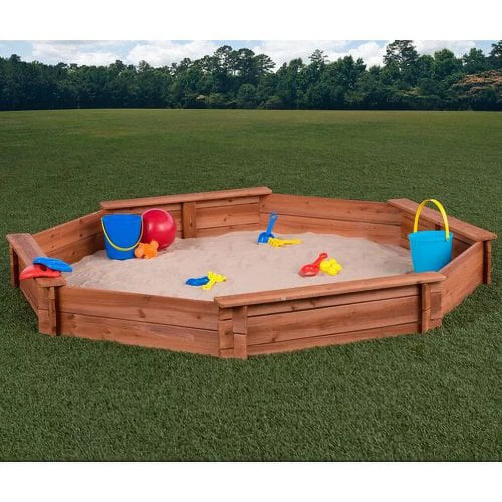 Wooden Cedar Sand Box with Seat Boards A663811