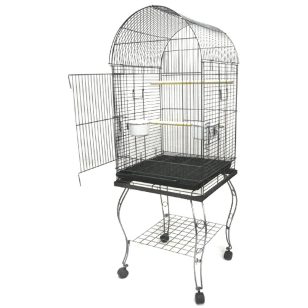 20-inch Dometop Parrot Cage with Stand, Black C286869