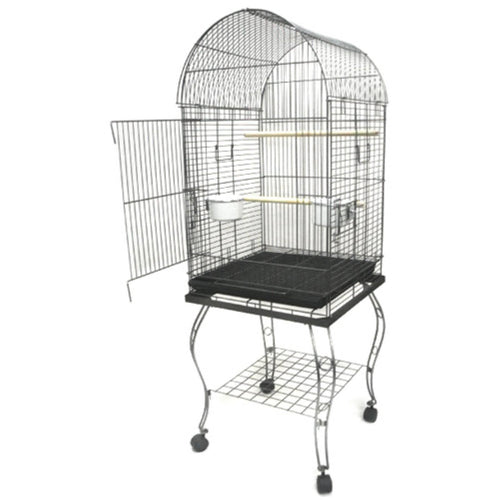 20-inch Dometop Parrot Cage with Stand, Black C286869