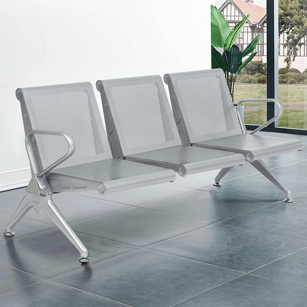 3-Seat Office Guest Waiting Chair Bench with Steel Frame C759