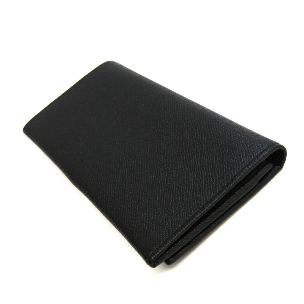 Pre-Owned Black Leather Long Wallet N46734