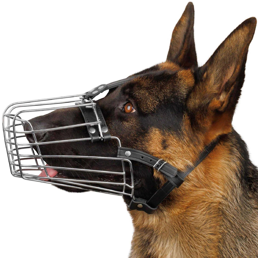 Dog Muzzle Wire Basket Metal Mask for Medium Large Dogs B586