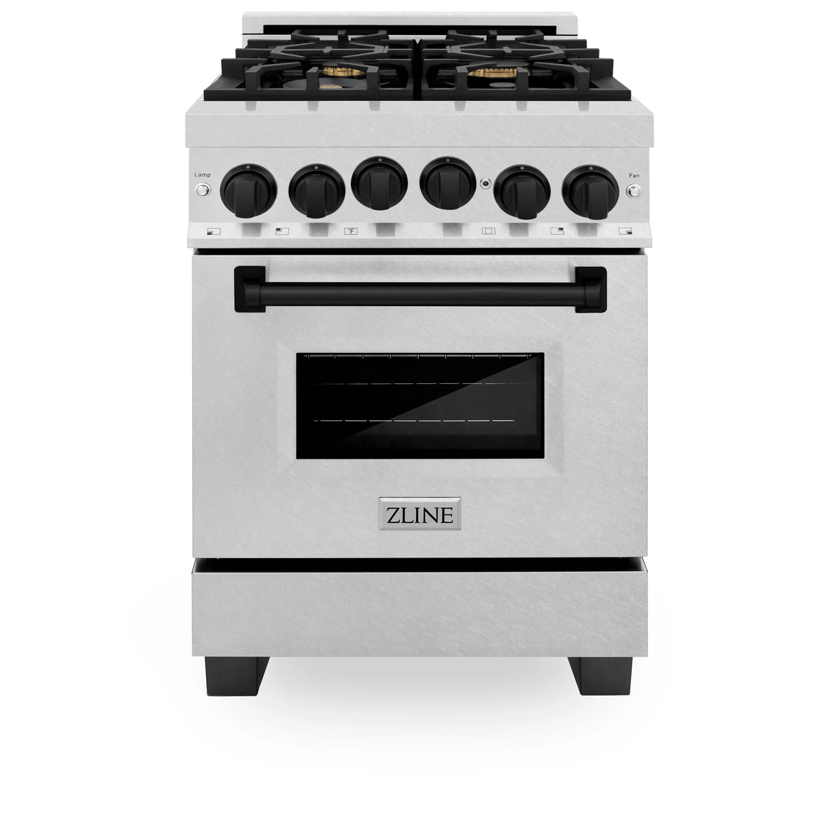 24 in. Gas Range with Gas Oven in Stainless Steel with Matte Black Accents L82797