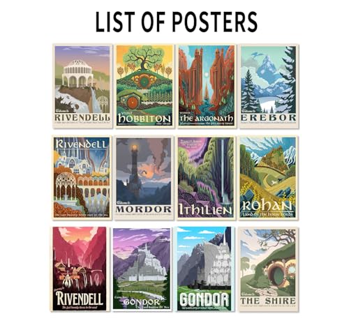 12pcs Travel Landscape Posters Wall Art Collage Kit Unframed Paper 11.2x16.5inch C77664