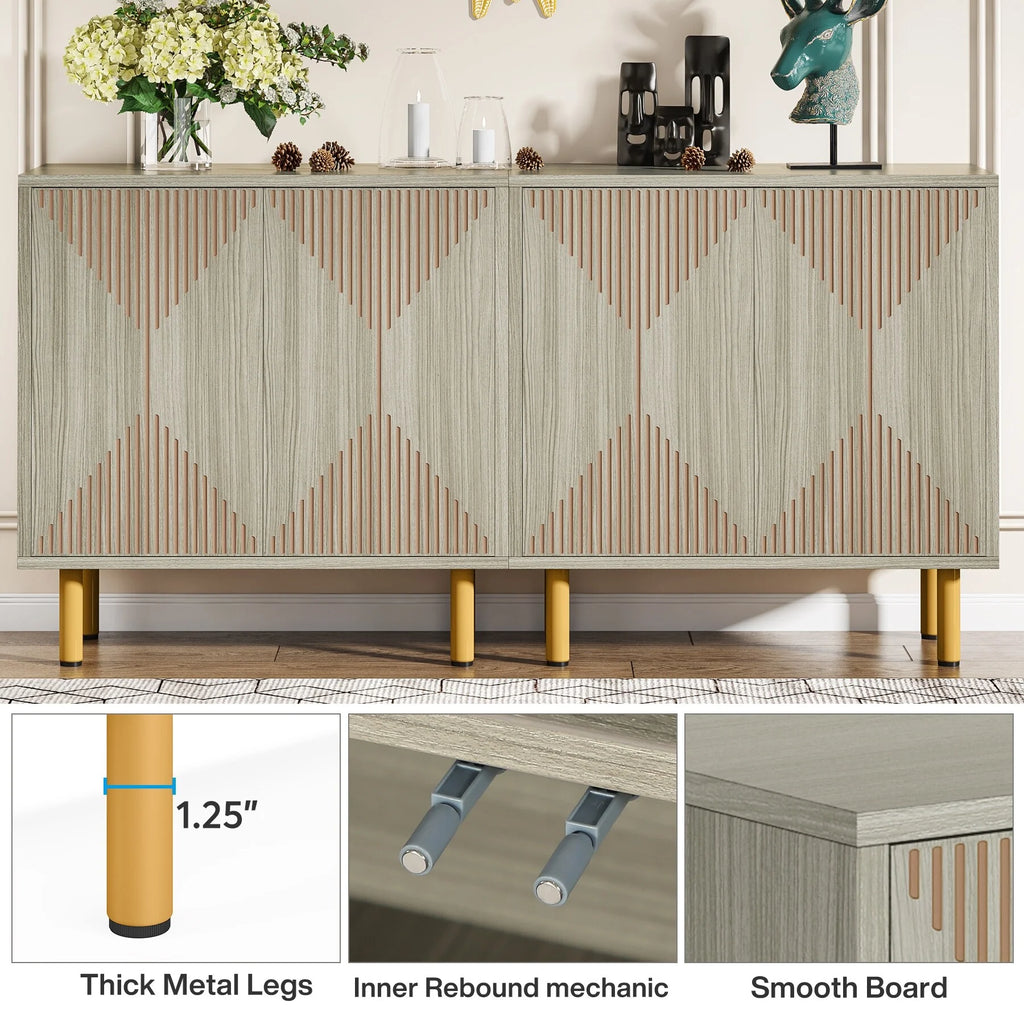 Grey Sideboard Buffet Cabinet with Doors O4898