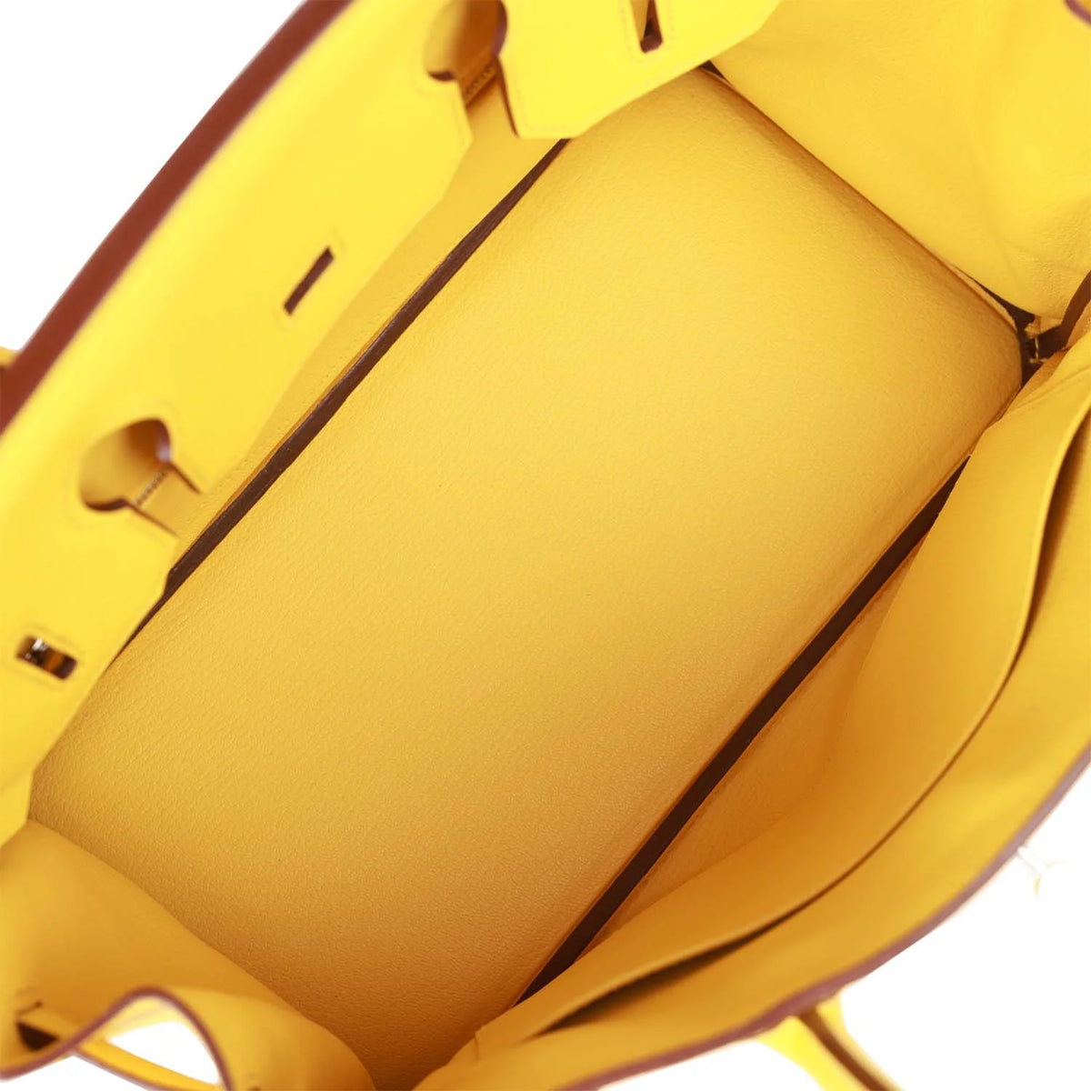 Birkin 30 Jaune de Naples Taurillon Novillo Palladium Hardware V543