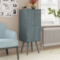 Mid Century Modern Vertical Wood Chest with Door B862598