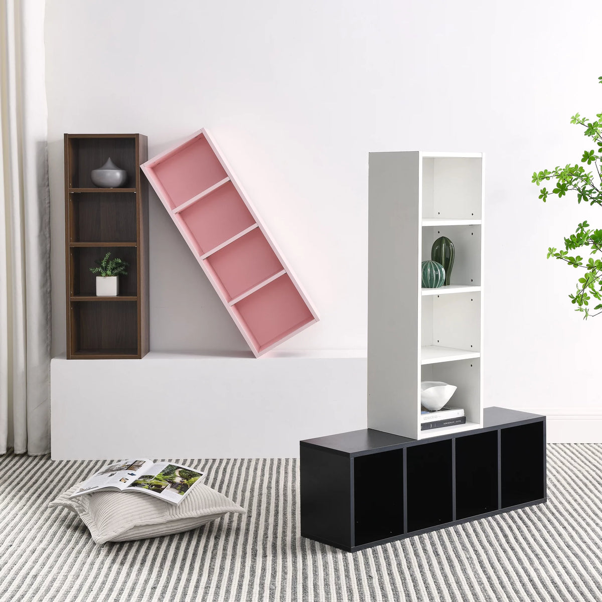 8-Tier Media Tower Rack with Adjustable Shelves Q2970