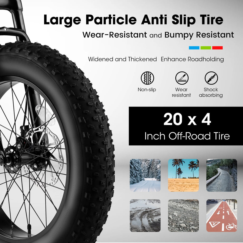 20 Inch 4 Inch Fat Tire 7 Speed Kids Bike V4969
