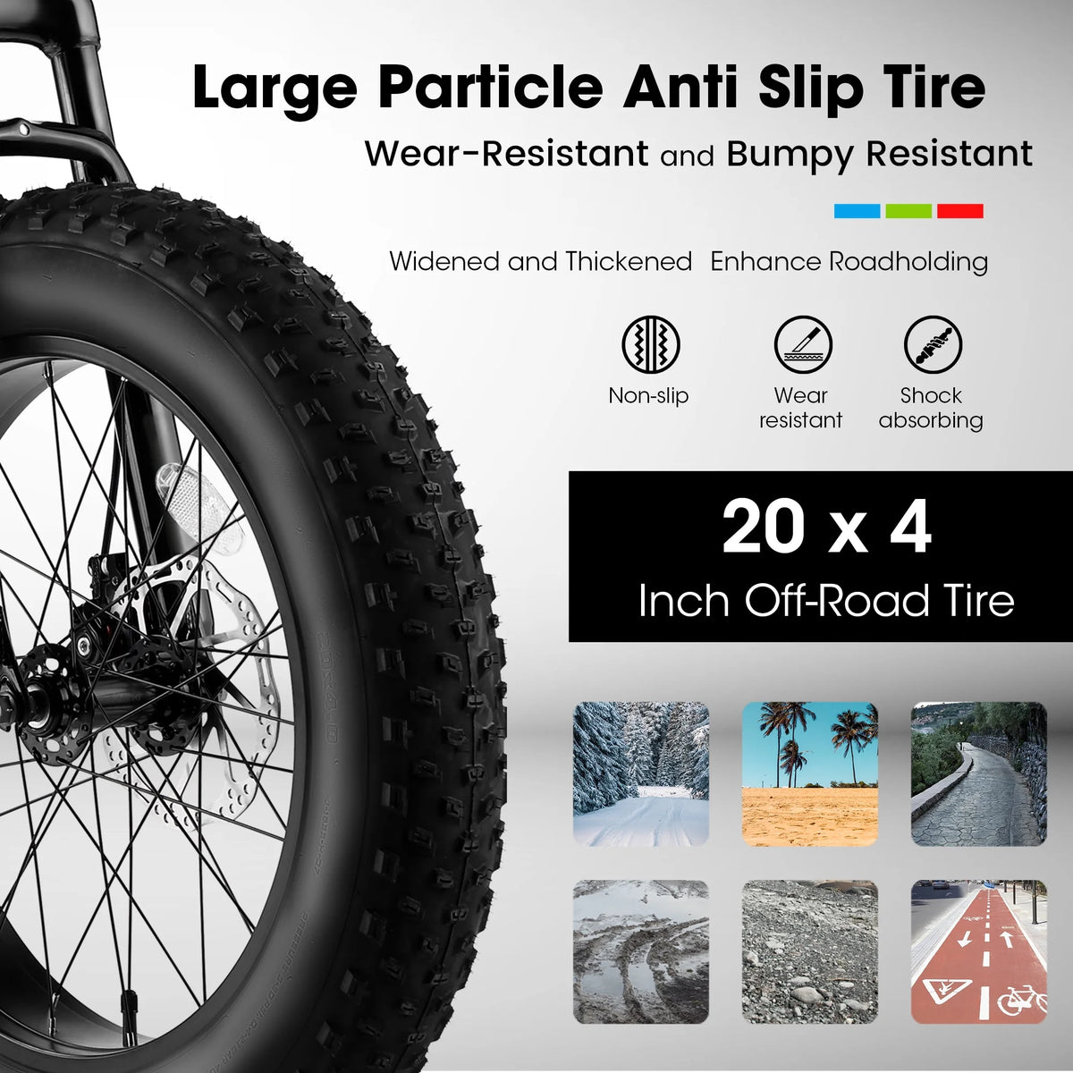 20 Inch 4 Inch Fat Tire 7 Speed Kids Bike V4969