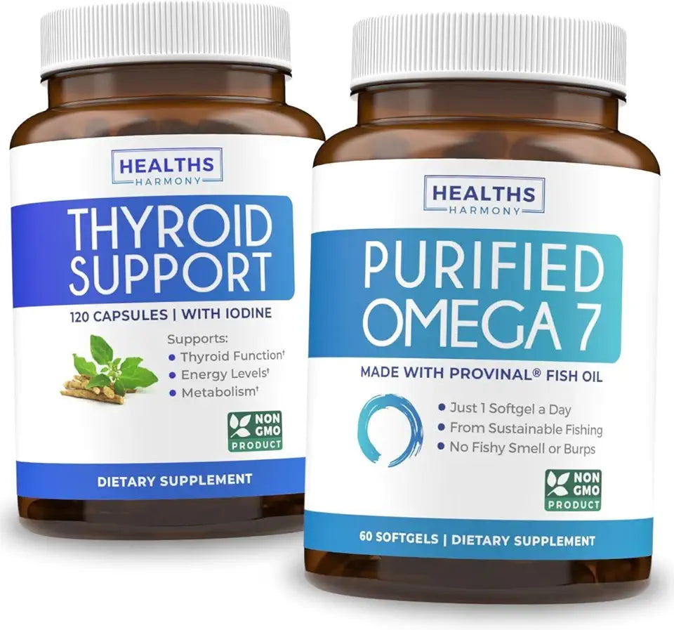 Omega 7 Softgels & Thyroid Support 2-Month Supply Bundle D442047