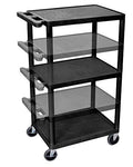 Black 3 Shelves A/V Utility Cart W78326