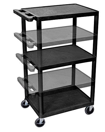 Black 3 Shelves A/V Utility Cart W78326