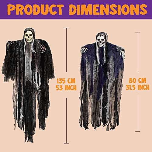 3 Pack Hanging Halloween Skeleton Ghosts Decorations O259599