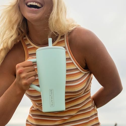 40 oz Stainless Steel Tumbler with Handle and Straw V49158