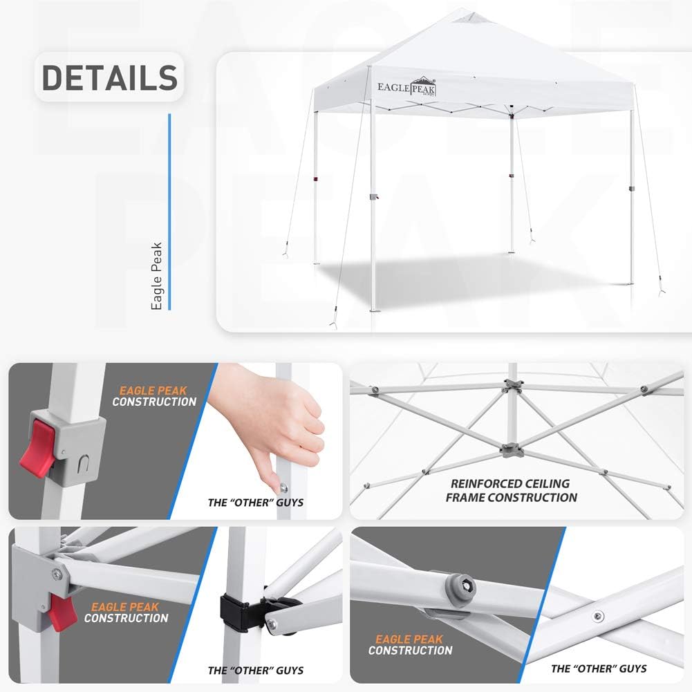 10' x 10' Heavy Duty Pop Up Canopy Tent with 100 Square Feet of Shade W581