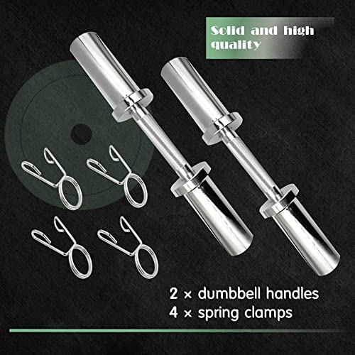 16" Olympic Dumbbell Handles, 150LBS Weight Capacity, 2 Pair Spring Collars Q5818