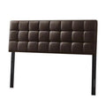 Brown Faux Leather Upholstered Headboard O8352
