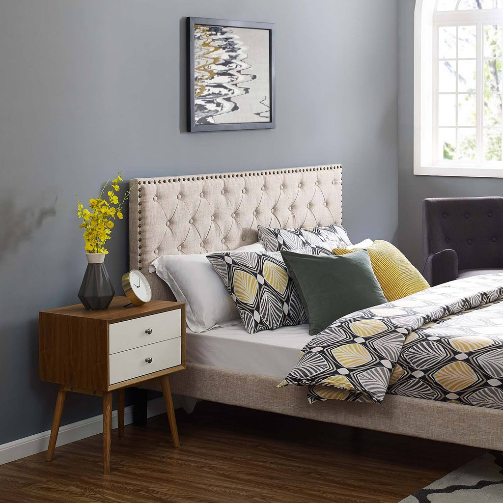 King and California King Upholstered Linen Fabric Headboard Z632