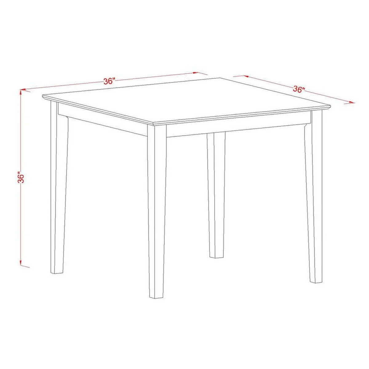 36" Square Wood Dining Table in Mahogany C669