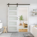36 x 84 in Glass Barn Door with 6.6FT Sliding Hardware Kit I4496