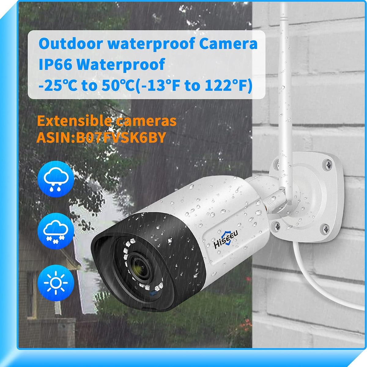 WiFi Security Camera System 8CH 3 Megapixels IP66 Waterproof X49520