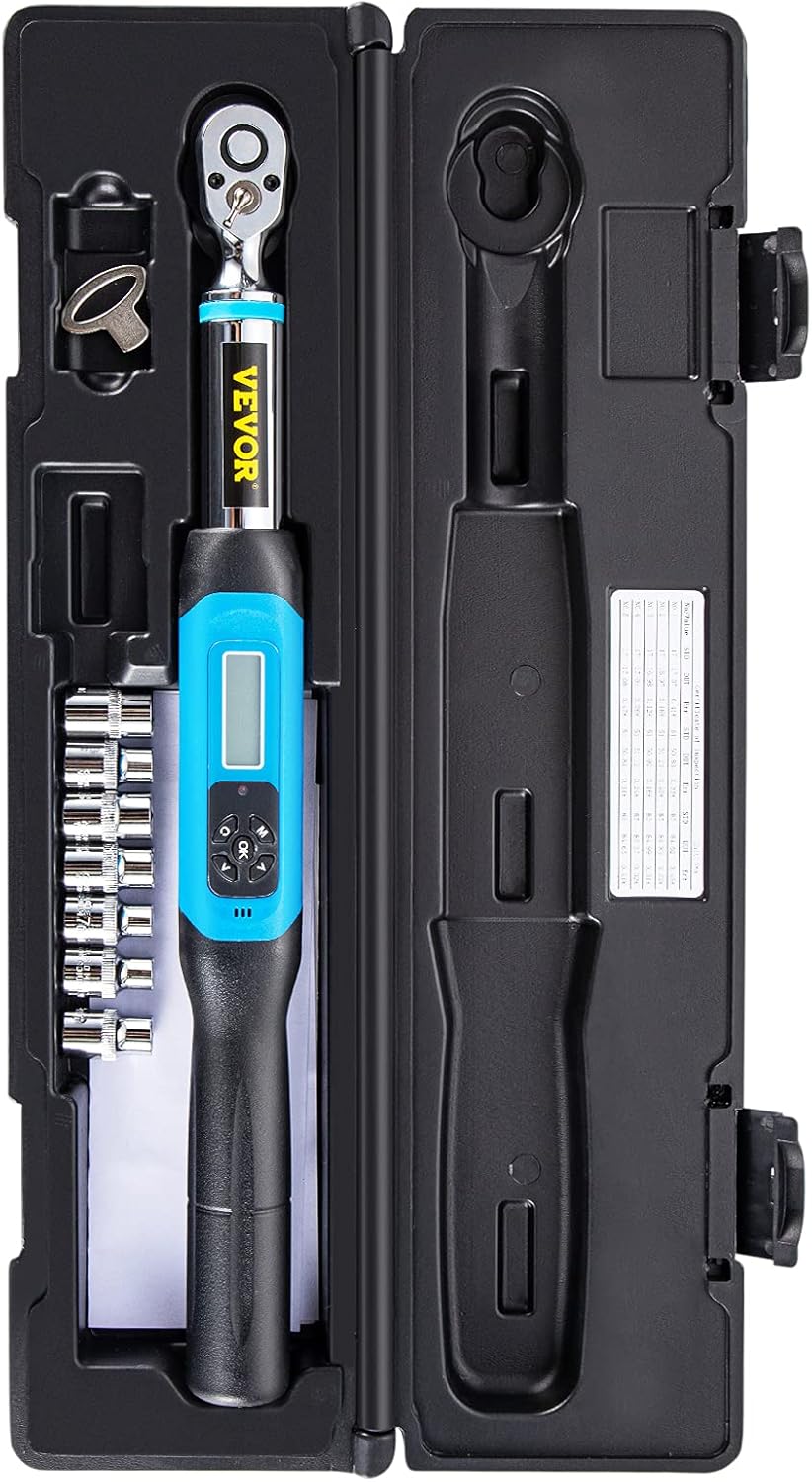 3/8 Drive Digital Torque Wrench with Socket Set & Case Q82827