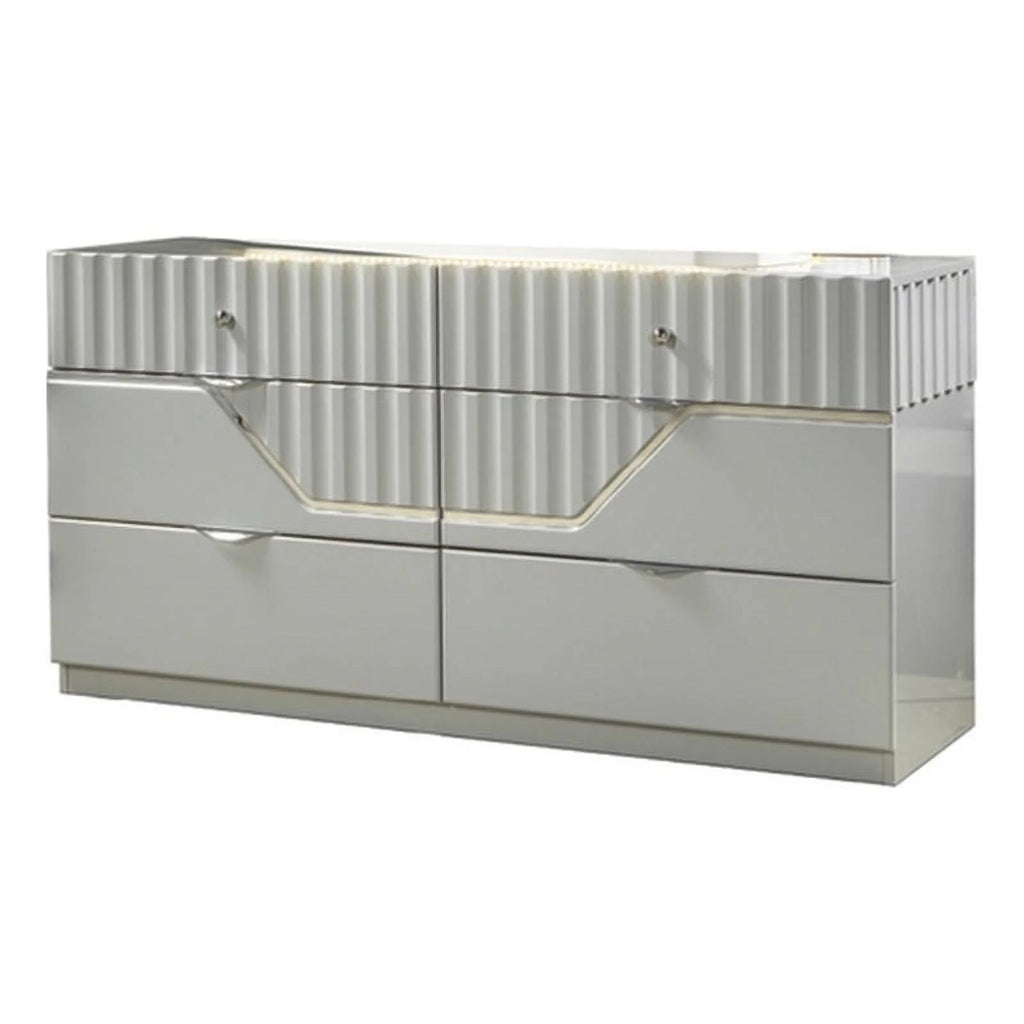 Gray 6 Drawer Wood Dresser J8183