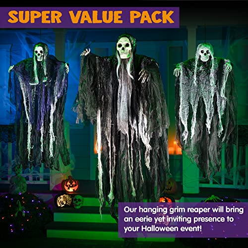 3 Pack Hanging Halloween Skeleton Ghosts Decorations O259599