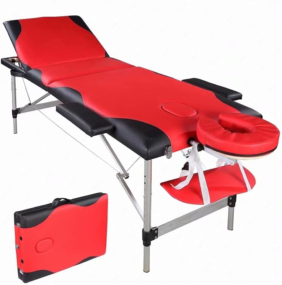 3 Folding Portable Adjustable Massage Table with Carrying Case C431551