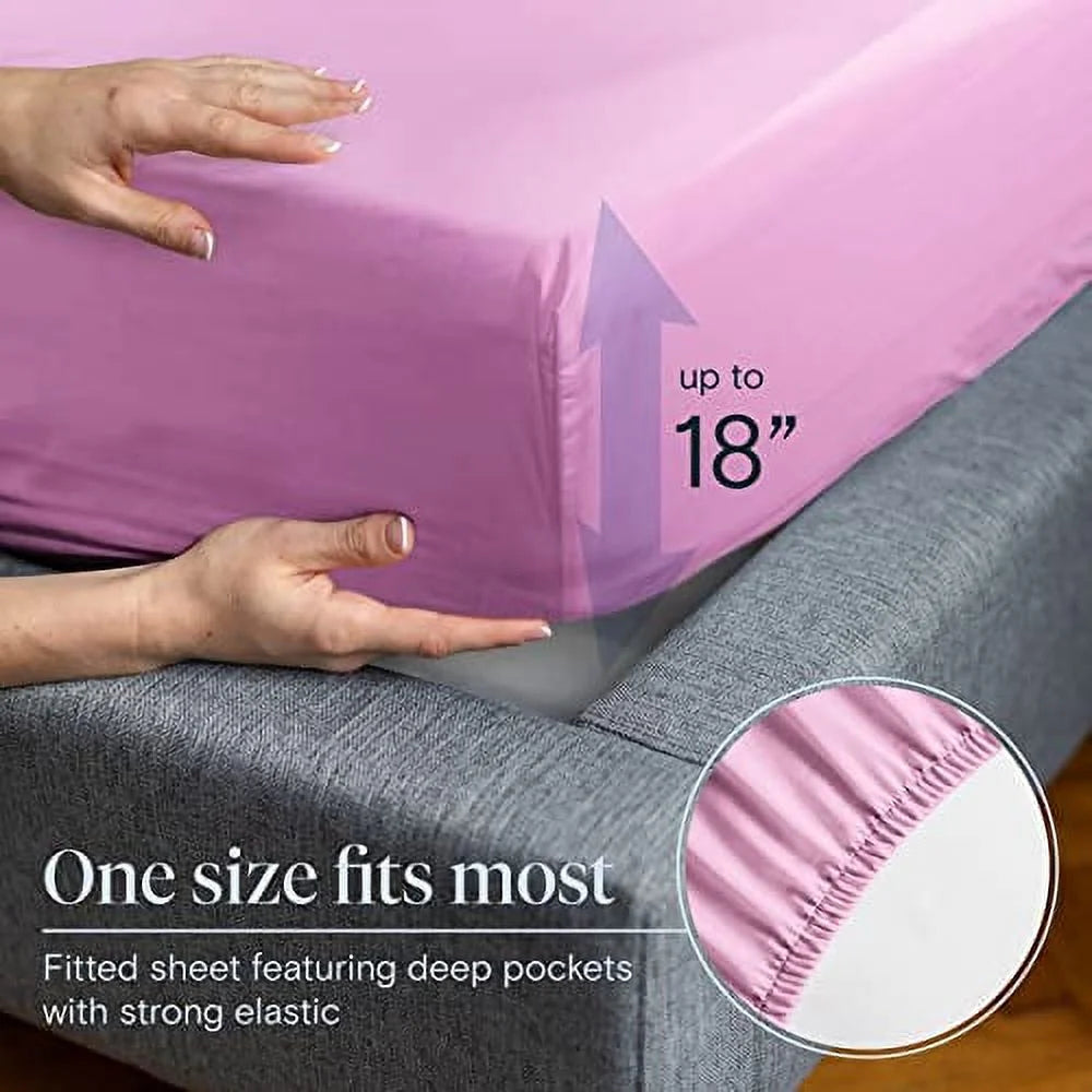 Light Plum Full Size 6 Pieces Cooling Microfiber Sheet Set W6263