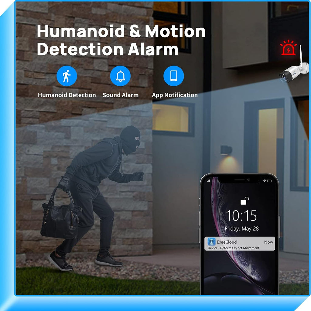 WiFi Security Camera System 8CH 3 Megapixels IP66 Waterproof X49520
