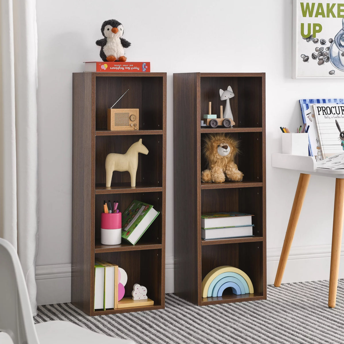 8-Tier Media Tower Rack with Adjustable Shelves Q2970