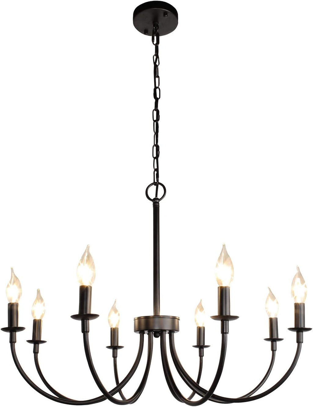 Black 9 Light 2-Tier Iron Chandelier L25155