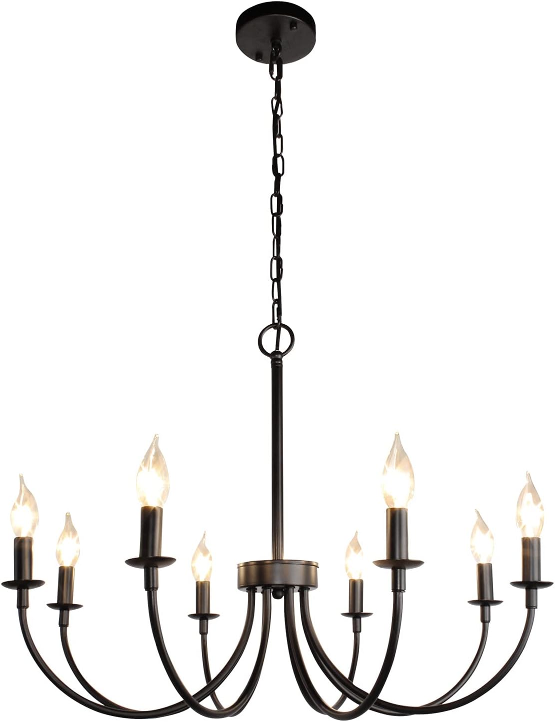 Black 9 Light 2-Tier Iron Chandelier L25155