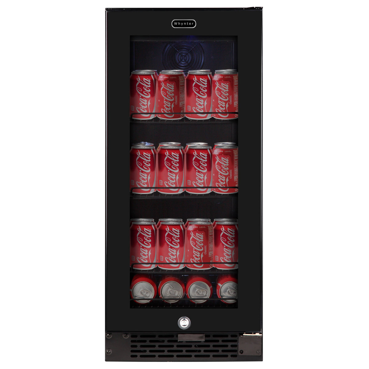 Black Glass 80-Can 3.4 Cu ft. Beverage Refrigerator T3522