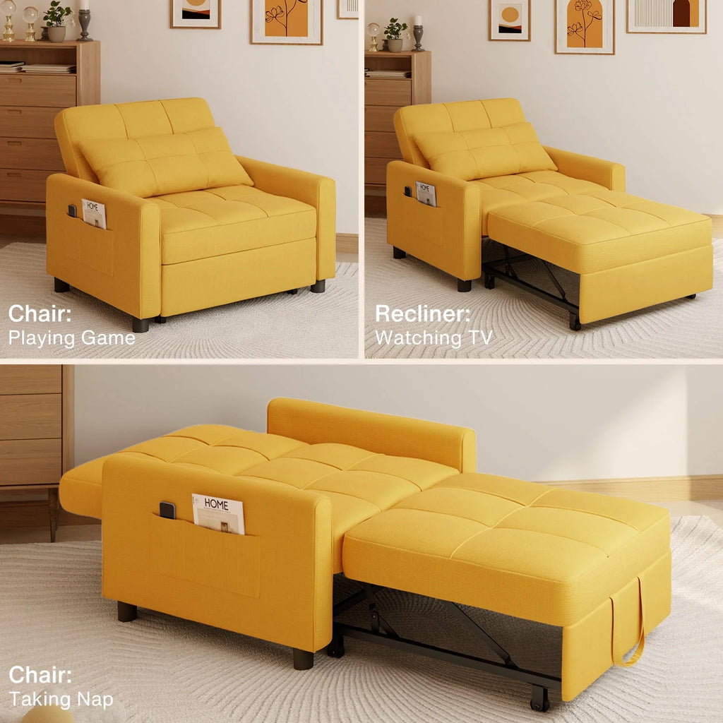 Gray Convertible Sofa Bed W31246
