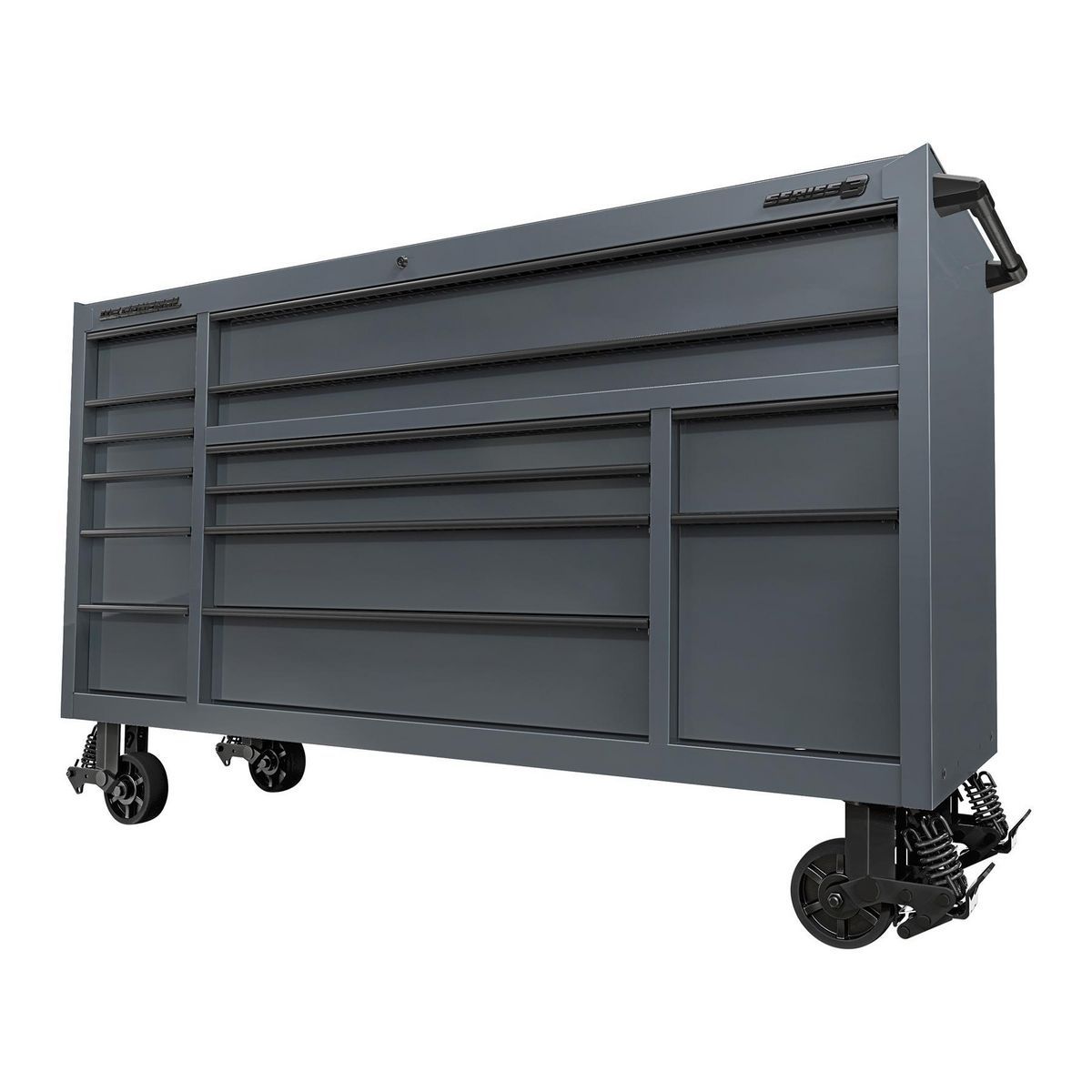 72 in. Triple-Bank Roll Cab, Slate Gray S30992