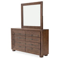 Rustic Brown Wood Dresser with Mirror M508