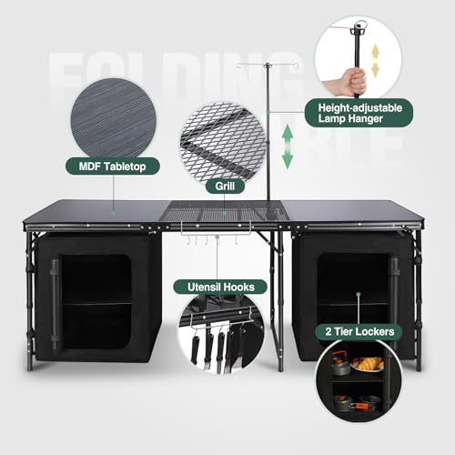 Lightweight Portable Camping Kitchen Table with Sink M624298