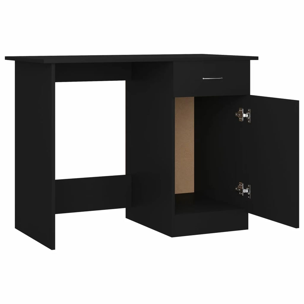 Black Computer Desk with Storage Drawer and Door Cabinet F719109