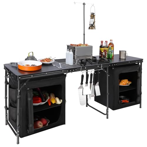 Lightweight Portable Camping Kitchen Table with Sink M624298