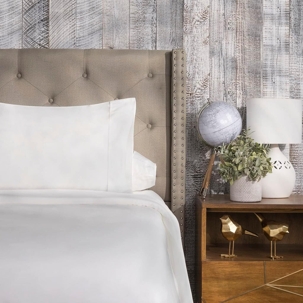 White 300 Thread Count Cotton Sateen Sheet Set V284
