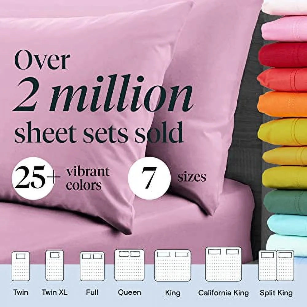 Light Plum Full Size 6 Pieces Cooling Microfiber Sheet Set W6263