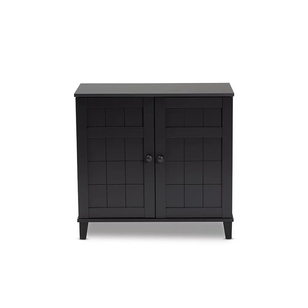 Dark Grey 4-Shelf Wood Shoe Storage Cabinet N728