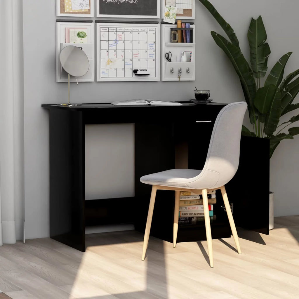 Black Computer Desk with Storage Drawer and Door Cabinet F719109