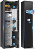 6 Gun Safe Quick Access Metal Long Gun Storage Cabinet Electronic Lock M91958